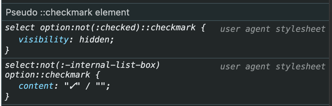 chrome canaryで::checkmarkのUAスタイル